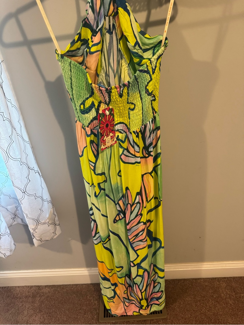 Farm Rio Tropical Floral Halter Maxi Dress - Size M - Picture 6 of 8